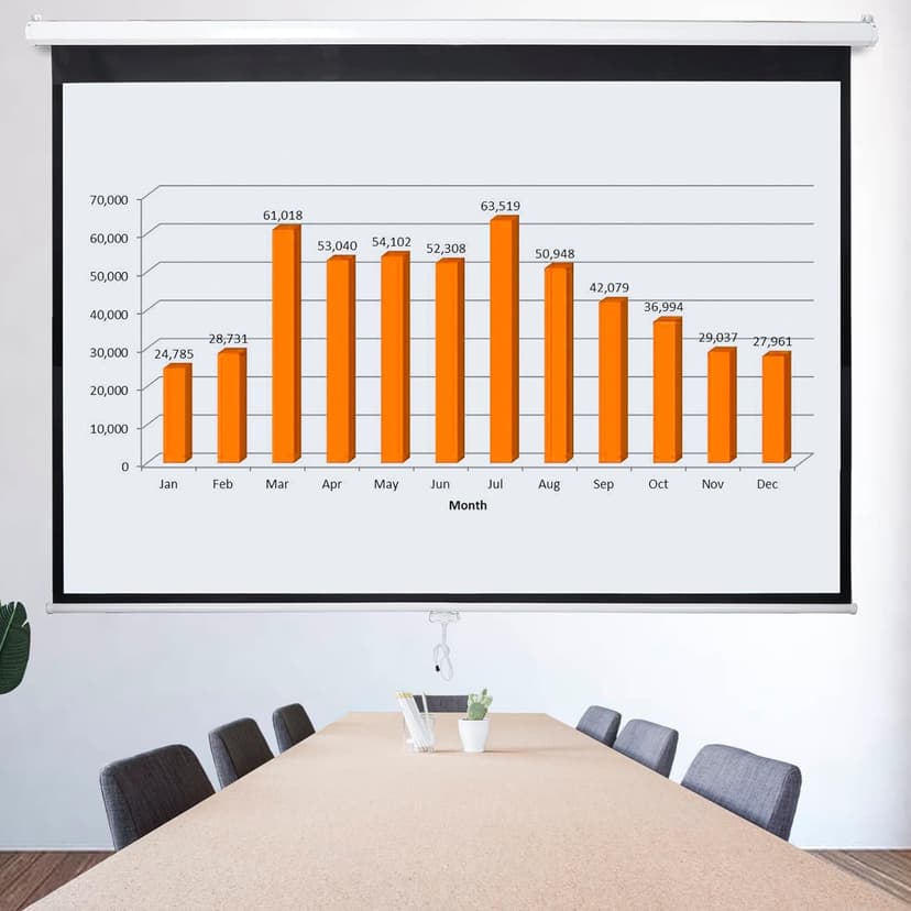 ZENY Portable Projector Screen Pull Down, 100 Inch 16:10 Video Projection Screen Home Theater, Retractable Projector Screen, Moive Screen Indoor Outdoor, Wall Mount (100'' 16:10 White)