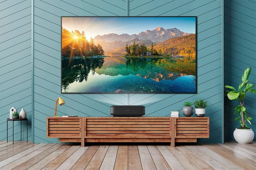 Epson EpiqVision Ultra LS650 Ultra Short Throw 3-Chip 3LCD Smart Streaming Laser Projector, 4K PRO-UHD, HDR, 3,600 Lumens, up to 120", Epson Setting Assistant, Android TV, Sound by Yamaha - Black