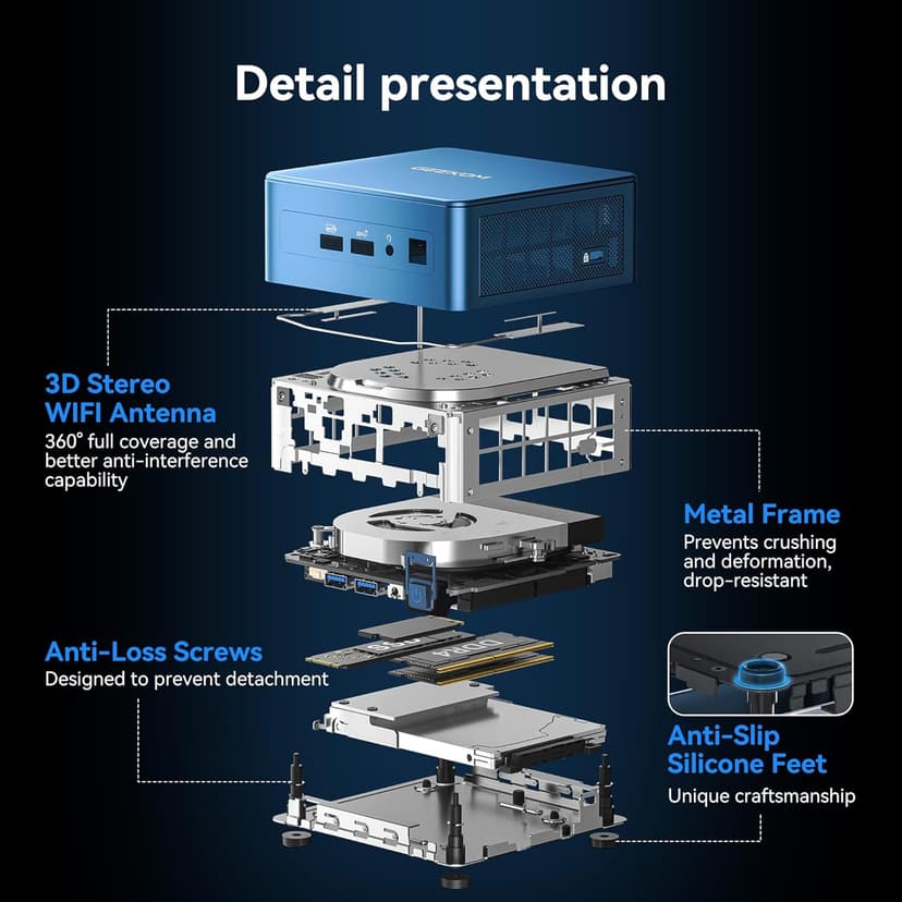 GEEKOM Mini PC IT12(3-Year Quality Support),with 12th Gen Intel i7-1280P NUC12 Mini Computers,16GB RAM/512GB NVMe PCIe Gen 4 SSD Windows 11 Pro Desktop PC,USB 4.0/2.5G LAN/8K,for Business|Office|Home