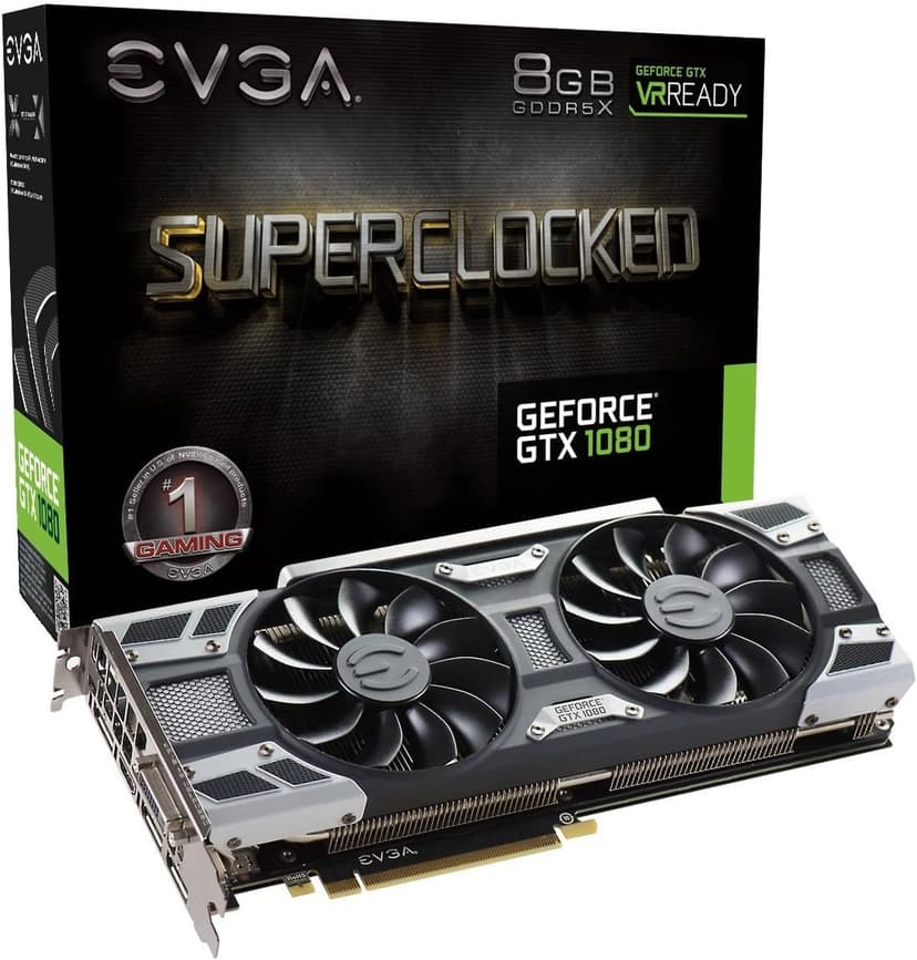 EVGA GeForce GTX 1080 SC GAMING ACX 3.0, 8GB GDDR5X, LED, DX12 OSD Support (PXOC) Graphics Card 08G-P4-6183-KR (Renewed)