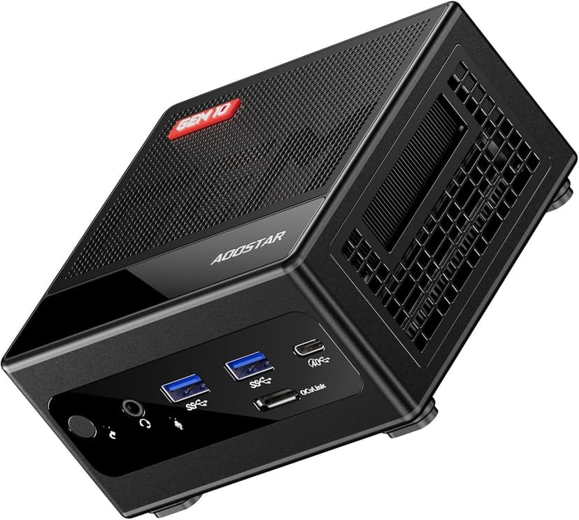 GEM10 Mini PC, AMD Ryzen 7 7840HS (8C/16T, up to 5.1GHz), 32GB RAM (6400MT/S) 1T SSD, Mini Computer, NVME*3,OCULINK+USB4+HDMI2.1, WiFi 6 2.5G LAN 8K Triple Display