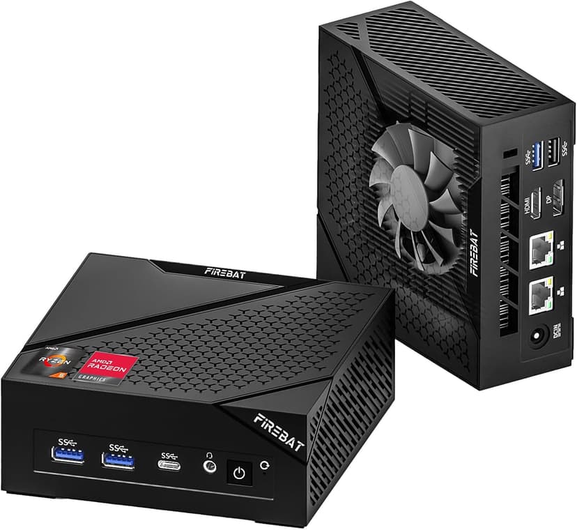 Mini PC Gaming Computer【AM02】AMD Ryzen 6600H (6C/12T, Up to 4.5GHz), Radeon 660M Graphics, USB-C, 4xUSB-A, DP2.0 (4K@160Hz), HDMI 2.1, MU-MIMO WiFi6 BT5.2, 16GB DDR5 RAM 4800MHz 512GB PCIe SSD
