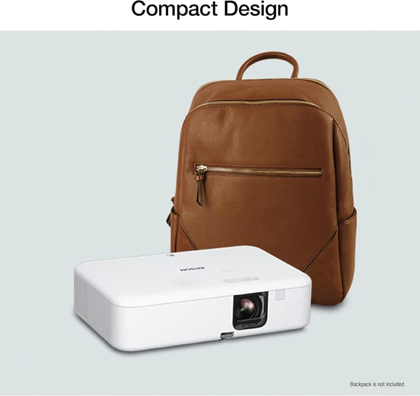 Epson EpiqVision Flex CO-FH02 Full HD 1080p Smart Streaming Portable Projector, 3-Chip 3LCD, 3,000 Lumen Color/White Brightness, Android TV, Bluetooth, 5W Speaker, Home Entertainment (Renewed)
