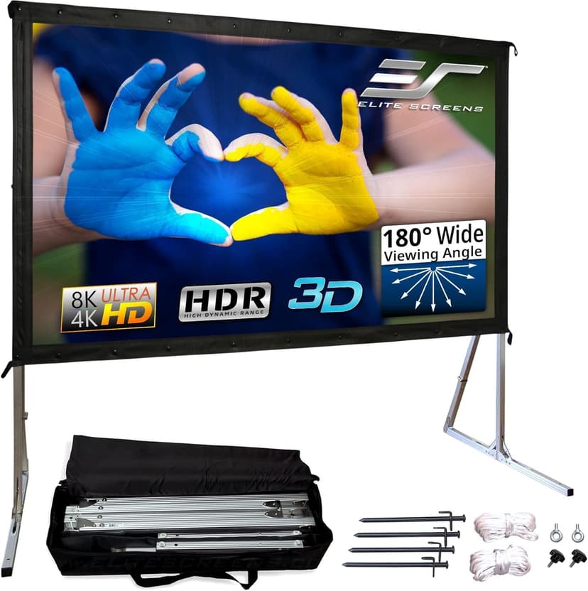 Elite Screens 120-INCH Projector Screen|Outdoor Indoor Movie Screens|16:9 Freestanding Portable Foldable ProjectionStand|Home Theater, OMS120H2