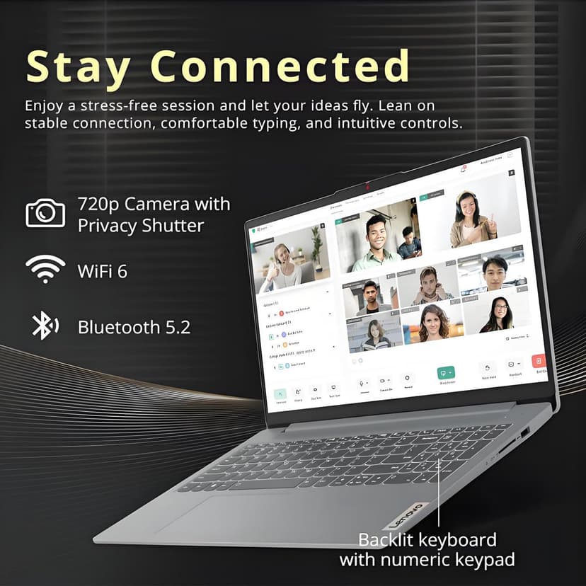 Lenovo Ideapad Slim 3 Laptop for Student & Business with Microsoft Office, Backlit Keyboard, AMD Ryzen 5 5625U (Beats Intel i7-1260U), 15.6" FHD Display, 16GB RAM 512GB SSD, Windows 11 Pro, WOWPC USB