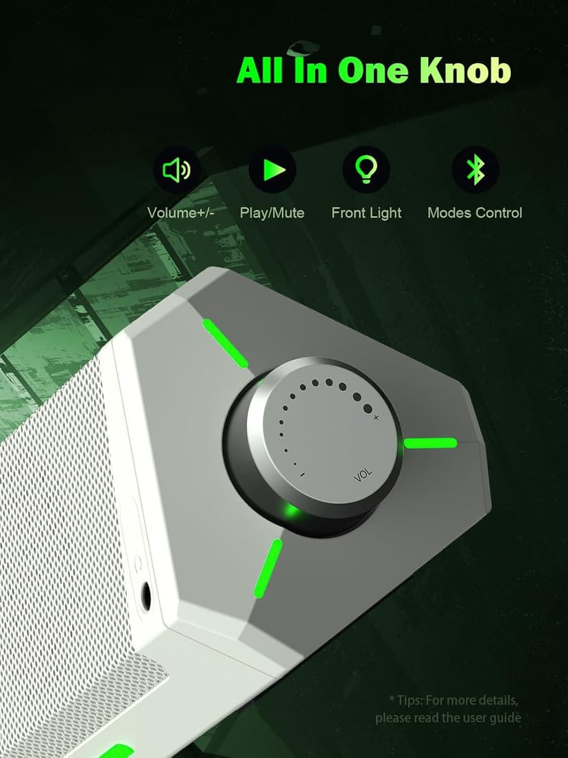 Bluedee Computer Speakers, Bluetooth Computer Soundbar, HiFi Stereo, 3.5mm Aux-in Connection, USB Powered Computer Speakers for Desktop Monitor, PC, Laptop, Tablets