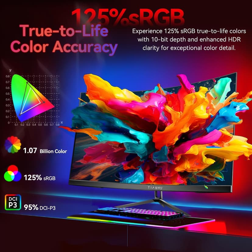 32Inch 4K Curved Monitor,160Hz UHD(3840 x 2160) Curved Gaming Monitor,1ms AMD FreeSync Premium,1500R,125% sRGB,95% DCI-P3,Monitor with Speaker,HDMI2.1,DP1.4,VESA