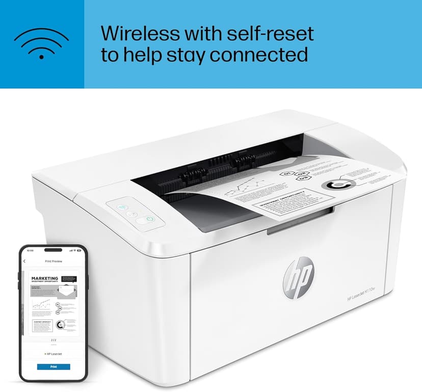 HP LaserJet M110w Wireless Black & White Printer, Print, Fast speeds, Easy setup, Mobile printing, Best for small teams