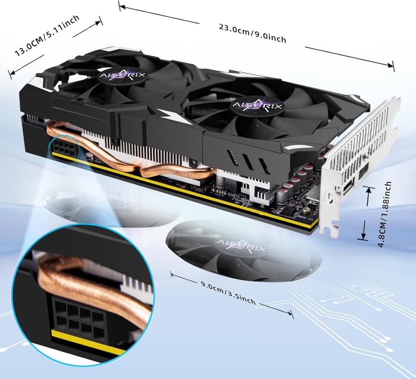 RX 560 XT 8GB GDDR5 Graphics Card,1792SP,128Bits, PC Gaming Video Card, Computer GPU, PCI Express x16 3.0 with Freeze Fan Stop for Desktop Computer Tarjeta Gráfica