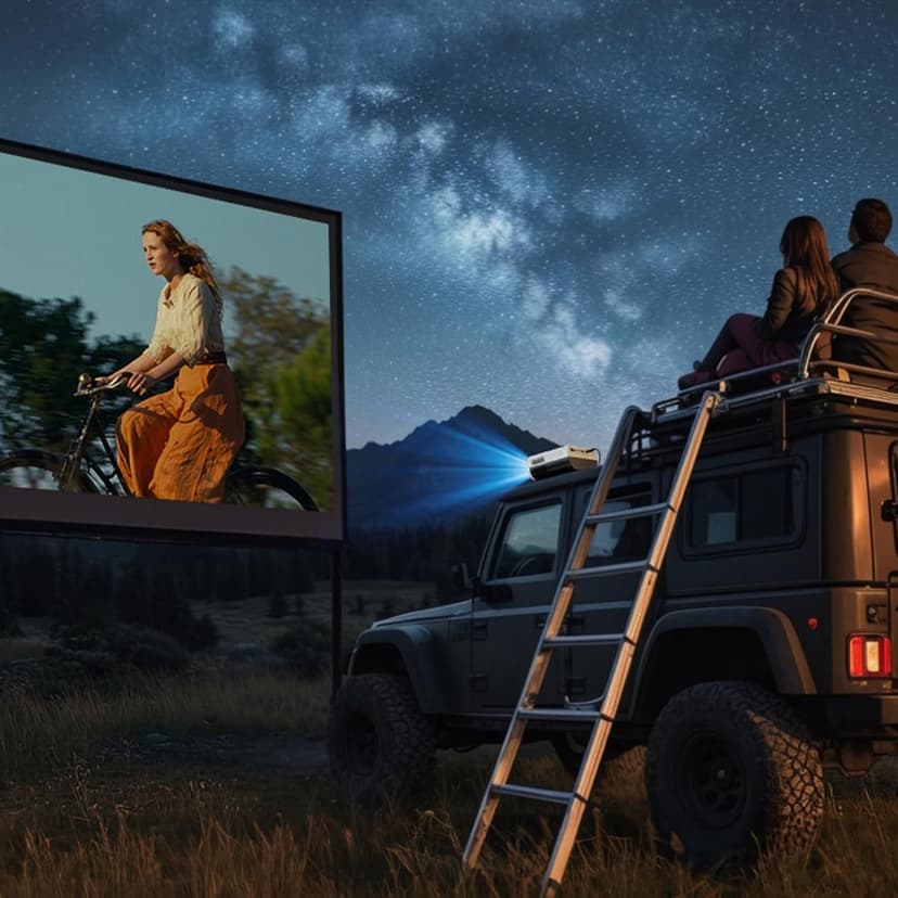 Mini Projector with WiFi and Bluetooth, Screen | Native 1080P, Portable Outdoor 5G Projector, Lag-Free, Compatible with iPhone, Android, PC, Fire Stick, Xbox, and PS5