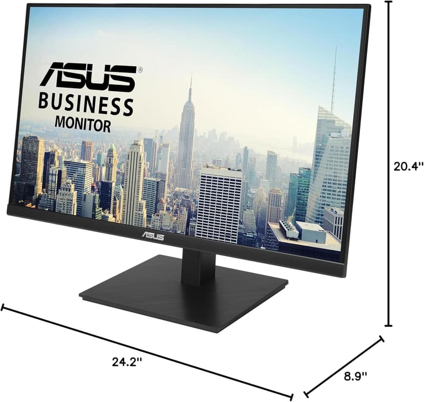 ASUS 27” 4K Business Monitor (VA27UQSB) - UHD (3840 x 2160), IPS, Frameless, HDR10, DisplayPort, Dual HDMI, Speakers, Eye Care, Ergonomic, pivot, swivel, height adjustable, DisplayWidget, 3yr warranty