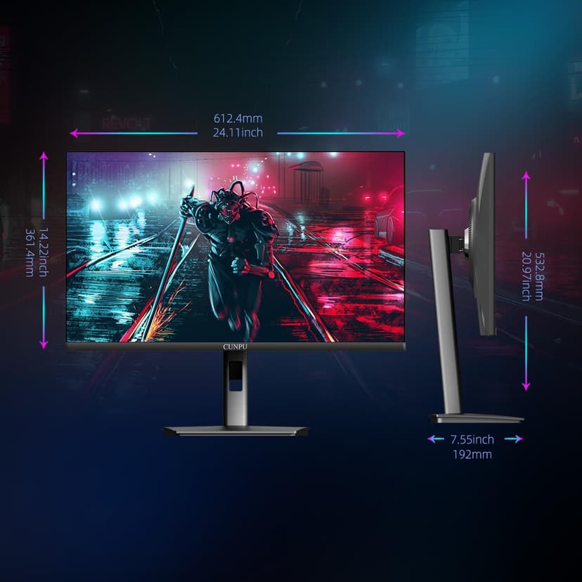 27 Inch 4K 144Hz Gaming Monitor, UHD 3840x2160 Fast IPS Panel PC Monitor, 135% sRGB, HDR400Nit, Freesync & G-sync, Support PS5 120Hz VRR, HDMI 2.1,DP 1.4, Height/Vertical Adjustment