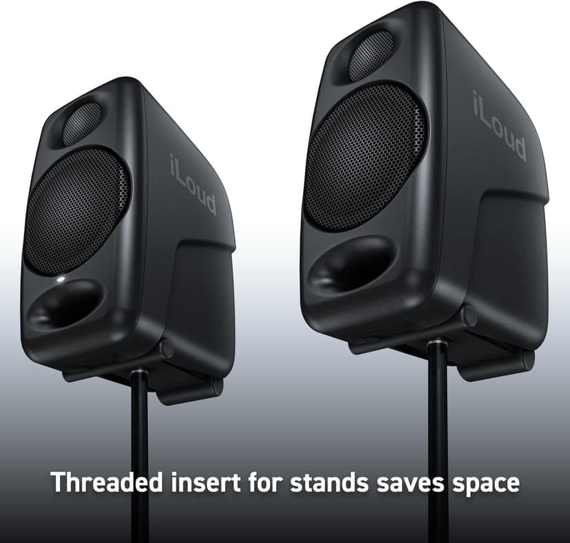 IK Multimedia iLoud Micro Monitor 50 watt Portable Wireless Bluetooth Studio Reference Monitors, Dual Speakers for Music Production, Mixing, Mastering, Composing, producing and DJs