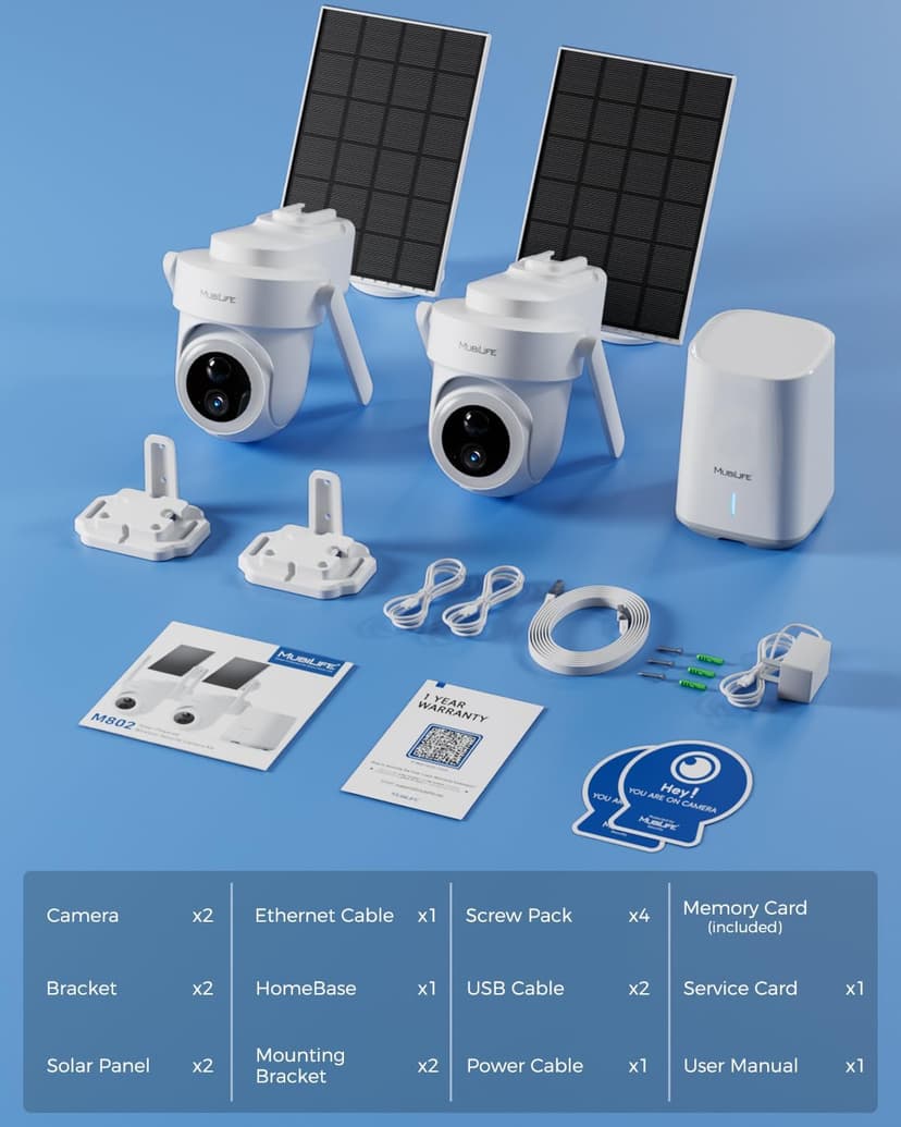 4K Security Cameras Wireless Outdoor, 2 Cam-Kit, 5G/2.4G WiFi Home Security Cameras System, 64GB Local Storage/No Subscription/Motion Tracking/Color Night Vision/360° View/IP66, Easy Setup