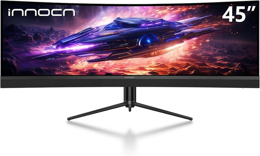 INNOCN 45C1R 45 Inch 5120 x 1440p Ultrawide Curved Gaming Monitor, R1500, HDR400, USB Type-C Power Delivery, PIP/PBP, Built-in Speaker, Height Adjustable, Black