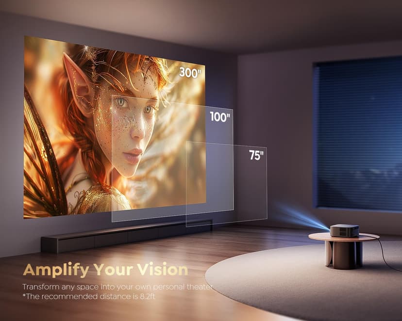 [1000 ANSI/Google TV/Voice Control]Smart Projector with WiFi 6 and Bluetooth, Netflix-Licensed 4K Support, Outdoor Movie Proyector, 1080P Home Ceiling Auto Focus Projector, PUTRIMS K12 Gray
