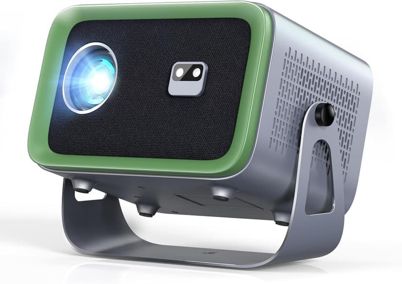 【Auto Focus/Keystone】4K Projector with WiFi and Bluetooth, 360° Rotating Movie Projector, Portable Projector with 200 ANSI, Outdoor Projector for Phone/PC/TV Stick/DVD/USB/HDMI