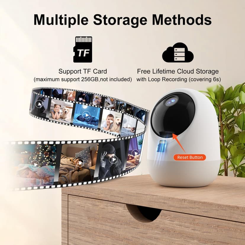 5&2.4Ghz Indoor Security Camera, 360° 3MP WiFi Cameras for Home Security, Home Security Camera, Baby/Pet Camera with Phone App, Motion/Sound Detection, Auto Tracking, 2-Way Audio, TF/Cloud Storage