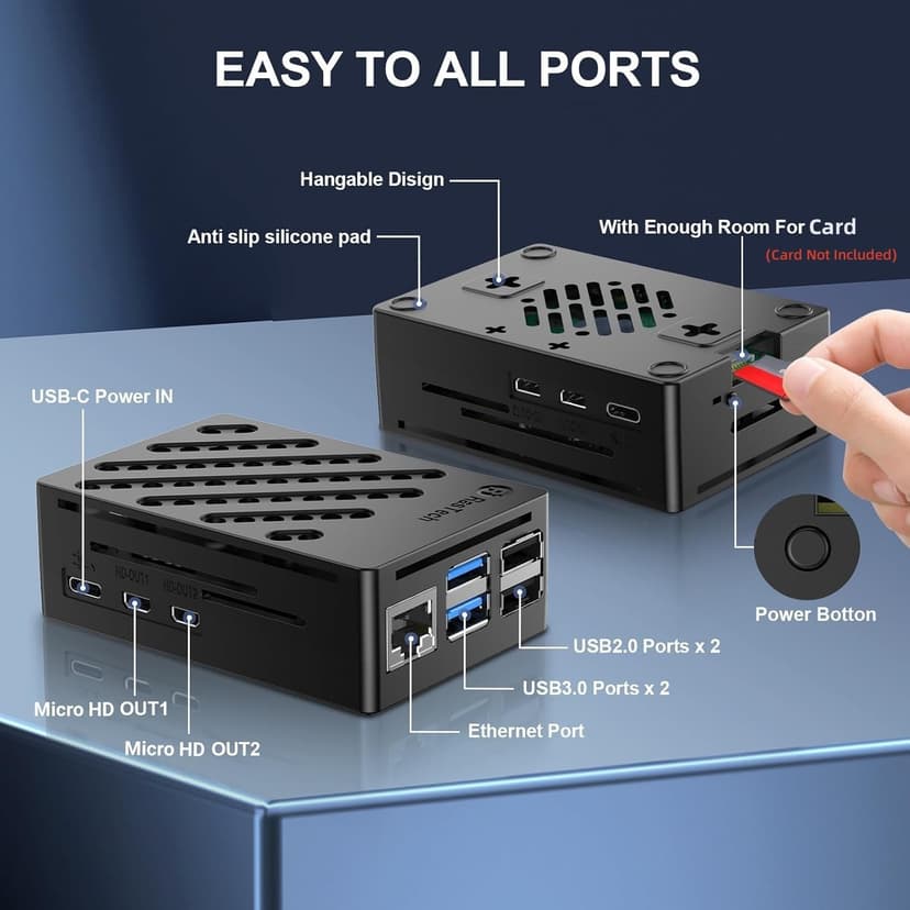 RasTech Raspberry Pi 5 Kit 8GB RAM with Pi 5 Case,Active Cooler,Screwdrive and Raspberry Pi 5 8GB Board Included