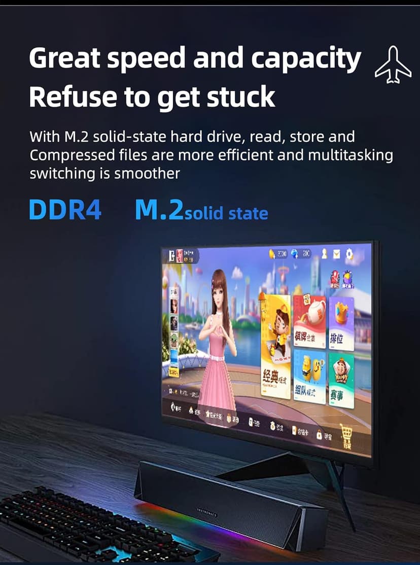 Windows 11 Pro Mini PC, Intel 11th Gen N5105 CPU, LPDDR4 8GB RAM 256GB M.2 NVME SSD, Mini Desktop Computer with Dual 4K HDMI WiFi5 BT4.2, Support Gigabit Ethernet for Office Home Theater Gaming