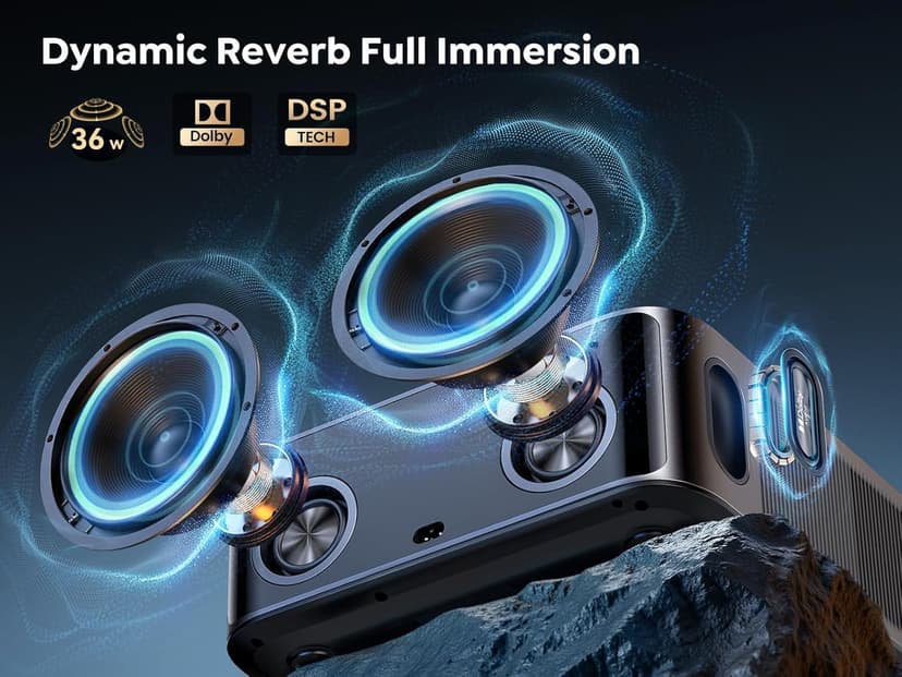[1200 ANSI/Netflix-Licensed/36W Dolby Audio] Smart Projector with WiFi 6 and 2-Way Bluetooth, Auto Focus & Keystone, TOPTRO X9 4K Supported Outdoor Movie Projector, Gray