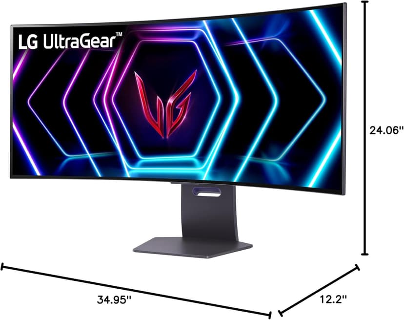 LG 39GS95QE Ultragear OLED Curved Gaming Monitor 39-Inch WQHD 800R 240Hz 0.03ms DisplayHDR True Black 400 AMD FreeSync Premium Pro NVIDIA G-Sync HDMI 2.1 DisplayPort Tilt/Height/Swivel Stand - Black