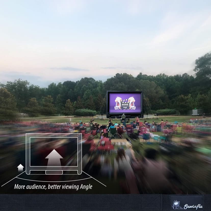 33Ft Giant Inflatable Movie Screen with Blower - Front and Rear Projection - Blow Up Outdoor and Indoor Projector Screen for Party, Easy to Set Up