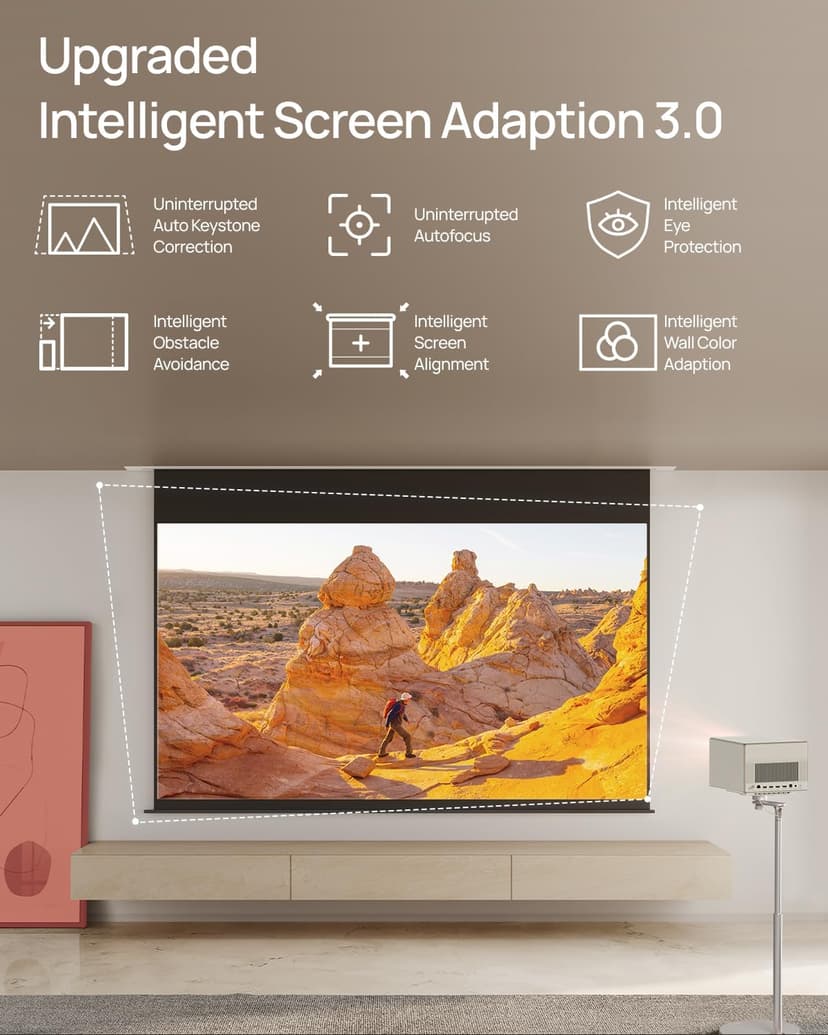 XGIMI HORIZON Ultra 4K Laser Projector, 200" Dolby Vision Picture, Dual Light, ISA 3.0, 2300 ISO Lumens, 2 x 12W Harman Kardon Speakers, Optical Zoom, Home Theater Projector with WiFi and Bluetooth