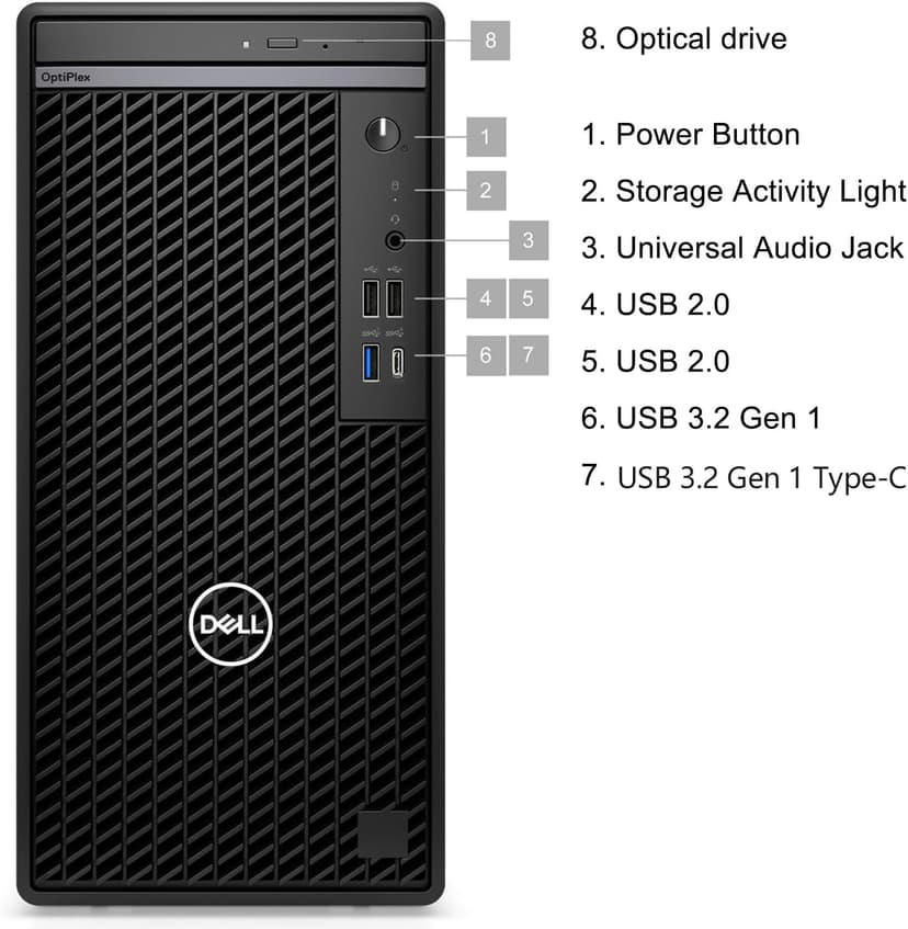 Dell OptiPlex 7020 Desktop Computers, 7000 Tower PC, Intel 6-Core i5-12500 (Beat i7-11700), 32GB DDR5 RAM, 1TB PCIe SSD, DVDRW, WiFi Adapter, RJ-45, HDMI, DisplayPort, KB and Mouse, Windows 11 Pro
