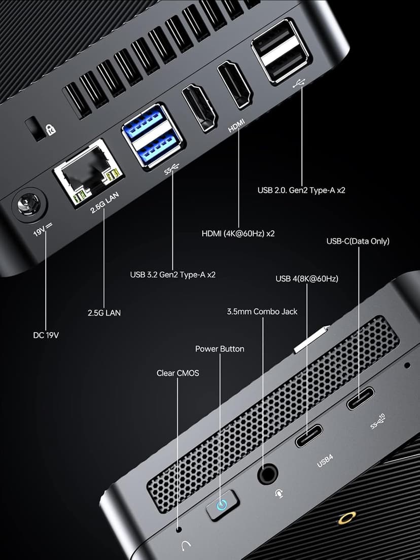 MINISFORUM Venus Series UM773 Lite Mini PC AMD Ryzen 7 7735HS Desktop Computer, DDR5-4800 32GB 1TB PCIe4.0 SSD, 2.5Gbps LAN, 2X4K HDMI, 1X8K USB4 Output, Radeon 680M Graphics Micro PC