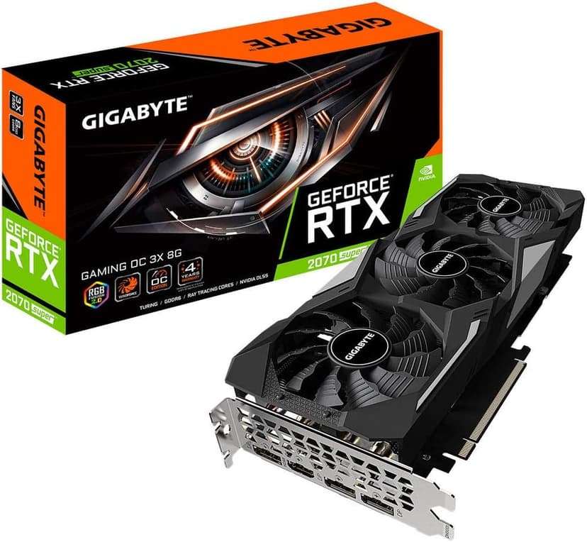 Gigabyte GV-N207SGAMING OC-8GD GeForce RTX 2070 Super Gaming OC 8G Graphics Card, 3X Windforce Fans, 8GB 256-Bit GDDR6, Video Card