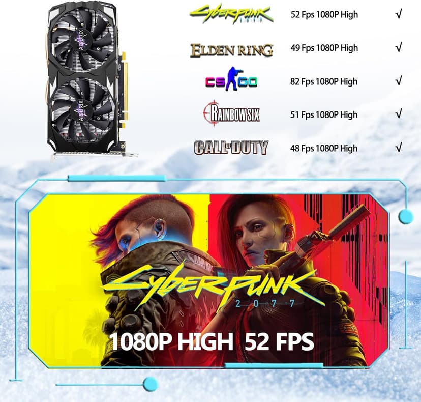 RX 560 XT 8GB GDDR5 Graphics Card,1792SP,128Bits, PC Gaming Video Card, Computer GPU, PCI Express x16 3.0 with Freeze Fan Stop for Desktop Computer Tarjeta Gráfica