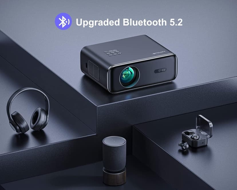 [Auto Focus/4K Support] Projector with WiFi 6 and Bluetooth 5.2, 700ANSI Native 1080P Outdoor Movie Projector, WiMiUS P62 Auto 6D Keystone & 50% Zoom, Smart Home Projector for iOS/Android/TV Stick