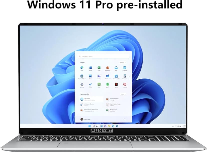 16 Inch Gaming Laptop, Laptop Computer 2025 Windows 11 Pro, 8GB RAM 256GB SSD, Intel 12th Gen N95 Processor(up to 3.4GHz), Backlit Keyboard, Fingerprint Unlock, FHD 1920 * 1200
