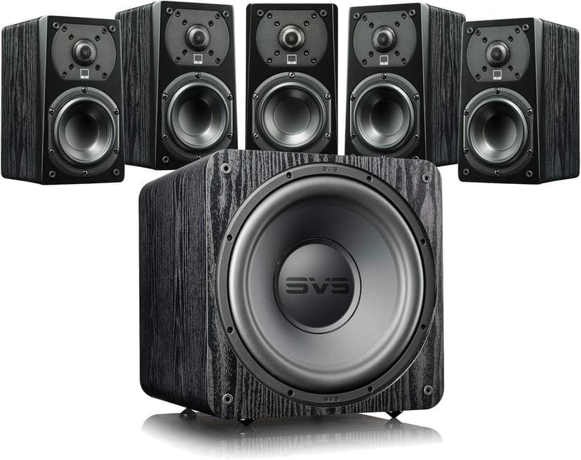 SVS Prime Satellite 5.1 Speaker System with 12-Inch SB-1000 Pro Subwoofer - Black Ash
