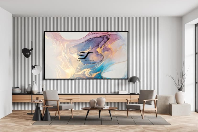 Elite Screens 135 inch CLR/ALR Projector Screen 16:9 4K, Standard Throw Projection, Edge Free Ambient Light Rejecting Fixed Frame Grey for Indoor Movie Screen Home Theater - Aeon CineGrey 3D AR135DHD3
