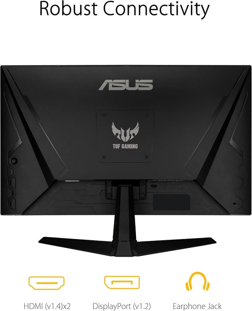 ASUS TUF Gaming 27" 1080P Monitor - Full HD, 165Hz (Supports 144Hz), 1ms, Extreme Low Motion Blur, FreeSync Premium, Shadow Boost, Eye Care, HDMI, DisplayPort, Tilt Adjustable - VG277Q1A,Black