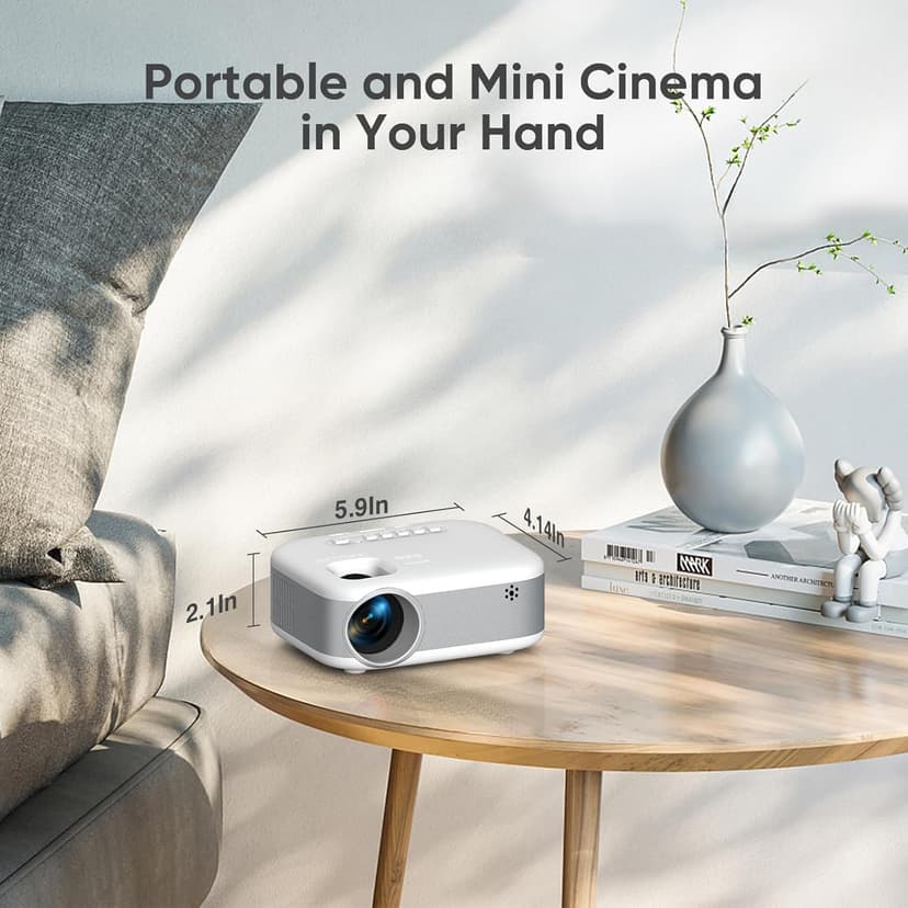 Mini Projector with Tripod, 1080P HD Portable Bluetooth Movie Projector, Compatible with Smartphone/Laptop/TV Stick/HDMI/USB