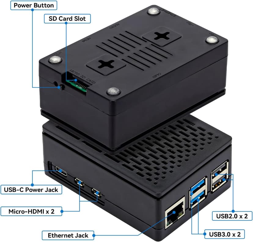 Tada for Raspberry Pi 5 8GB Basic Kit Including Pi 5 8GB Board, Pi 5 ABS Case and Active Cooler (8GB RAM)