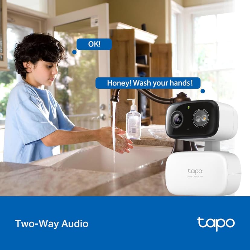 Tapo 2K 3MP Pan/Tilt Indoor/Outdoor Security Camera - Free Person/Baby Cry Detect & Motion Track, 360° Pan, Color Night Vision, SD/Cloud Storage, Works w/Alexa & Google Home, HybridCam 360 (2-Pack)