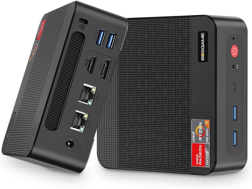 P4 Mini PC,AMD Ryzen 7 5700U(8C/16T, up to 4.3Ghz) 32GB DDR4 1TB NVMe SSD Mini Computers, Dual 2.5G LAN Ports, Dual NVMe Slots, Triple Display, WiFi 6, BT5.2