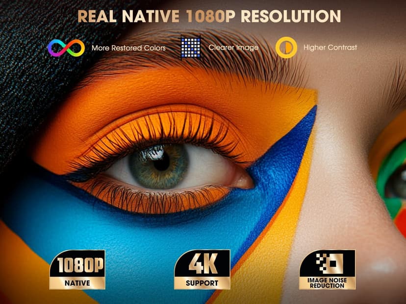 E1 Pro Netflix-Certified Smart Projector, 550 ANSI Lumens, WiFi Bluetooth, Auto Focus & Keystone, Native 1080P & 4K Support, Full-Sealed Optical Engine, Portable Home Theater for Indoor/Outdoor