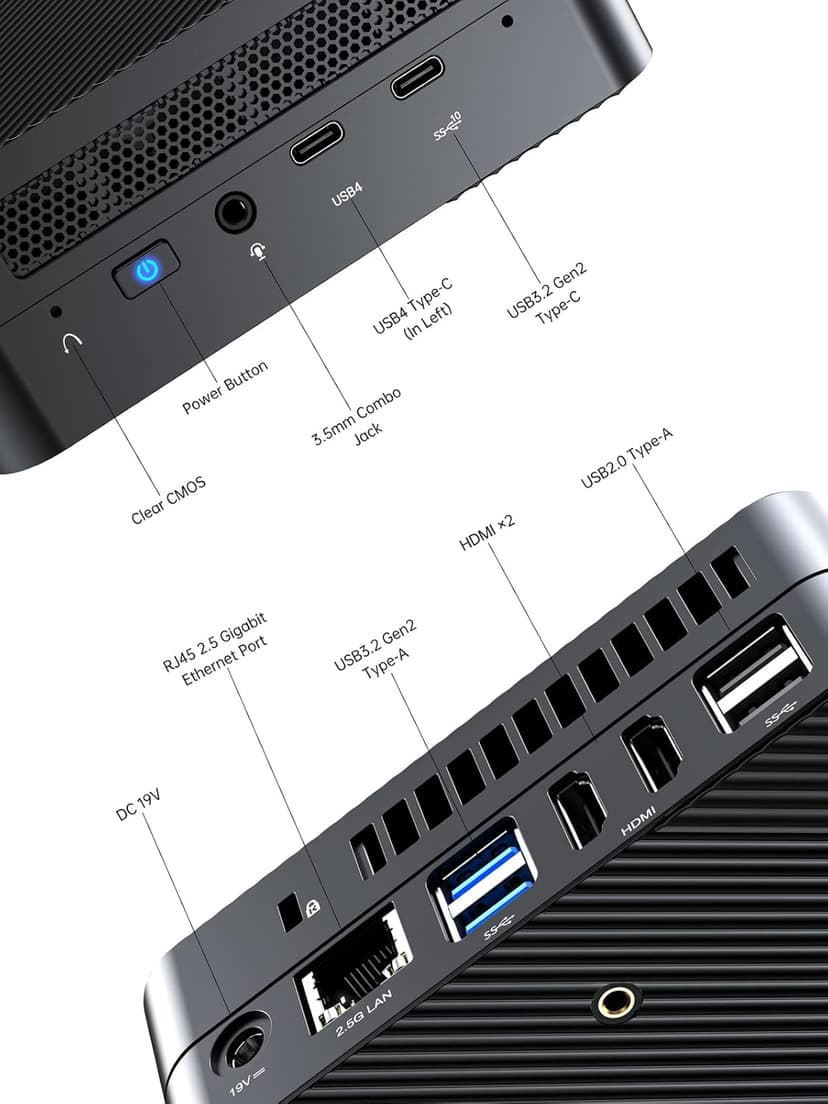 MINISFORUM Venus Series UM773 Lite Mini PC AMD Ryzen 7 7735HS up to 4.75GHz 32GB DDR5 512GB PCIe4.0 SSD AMD Radeon 680M Mini Computer, 2 x HDMI,1x USB4,5X USB Ports,WiFi 6,BT5. 2