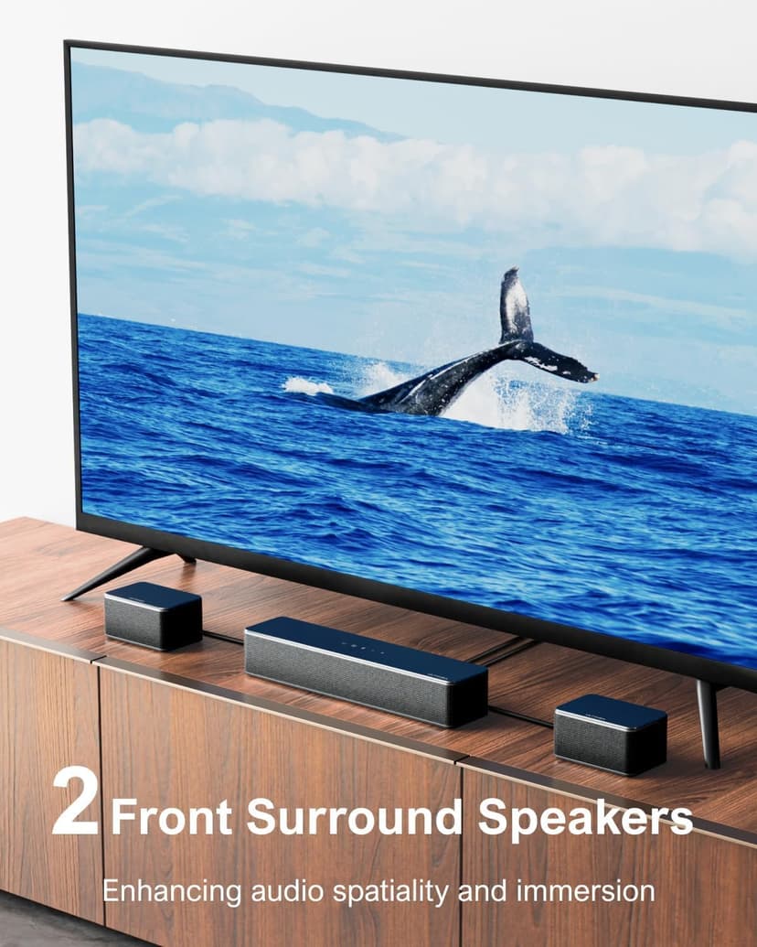 ULTIMEA 7.1 Sound Bars for TV, Virtual Surround Sound System, 410W Peak Power, App Control, Smart TV Soundbar with Wireless Subwoofer, 4 Wired Surround Speakers, Home Theater Sound System, 2025