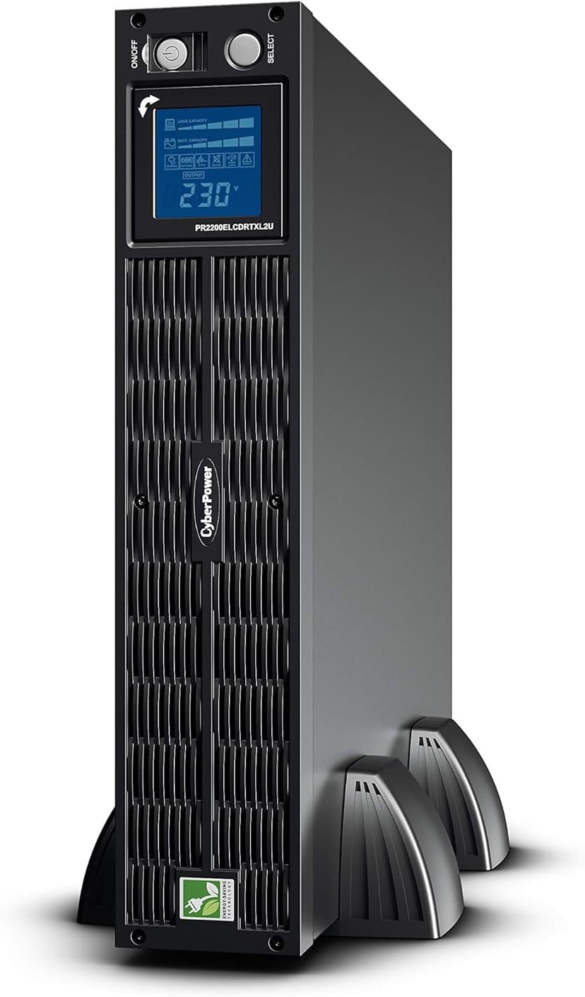 CyberPower PR2200ELCDRTXL2U High-Voltage Smart App Sinewave UPS System, 2200VA/1650W, 10 Outlets, AVR, 2U Rack/Tower