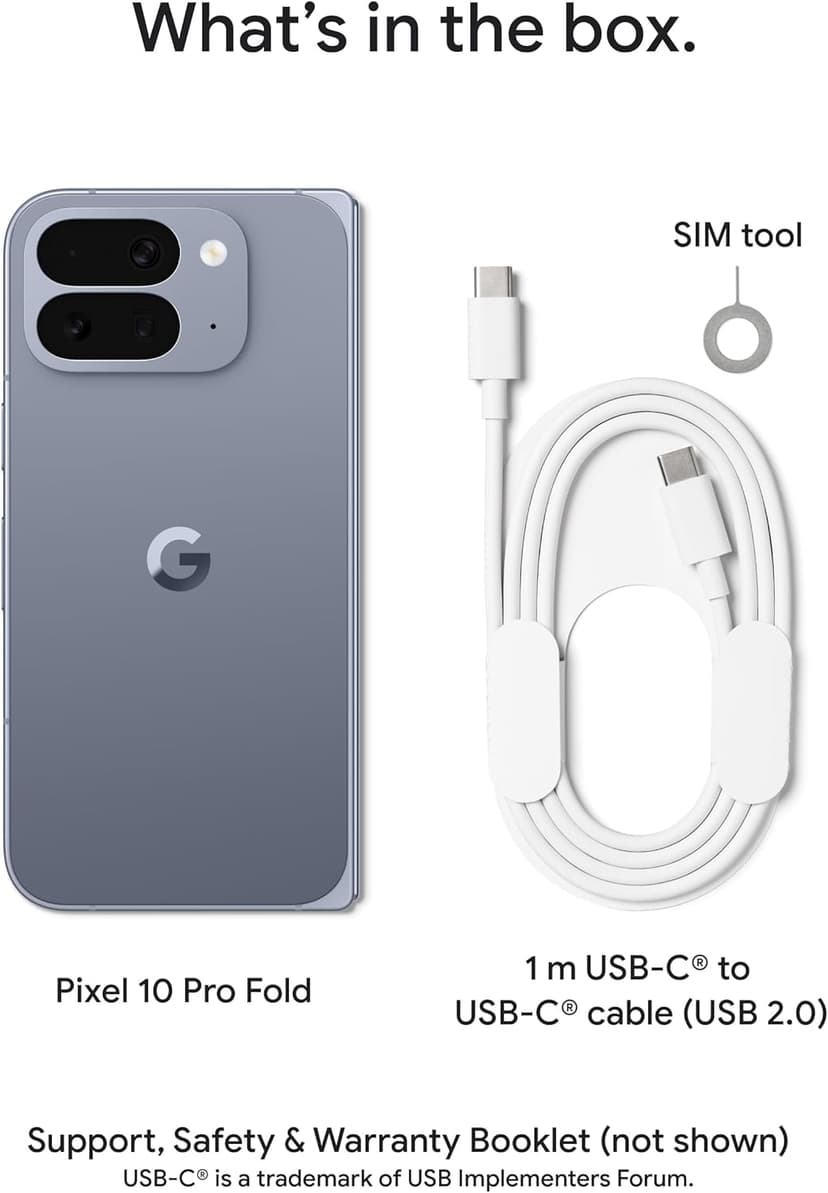 Google Pixel 10 Pro Fold - Unlocked Android Smartphone with Gemini, Your AI Assistant - Advanced Triple Rear Camera System - 24+ Hour Battery - Foldable Display - Moonstone - 256 GB (2025 Model)