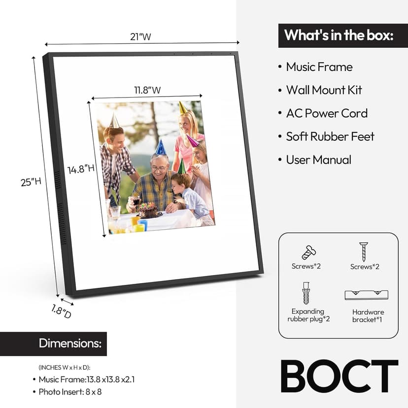 BOCT Music Frame Smart Speaker - with Lyrics Display,Hi-Fidelity Box Speaker,Creative Home Gift,Over 10000+ World Famous Paintings,Supports Spotify & Apple Music