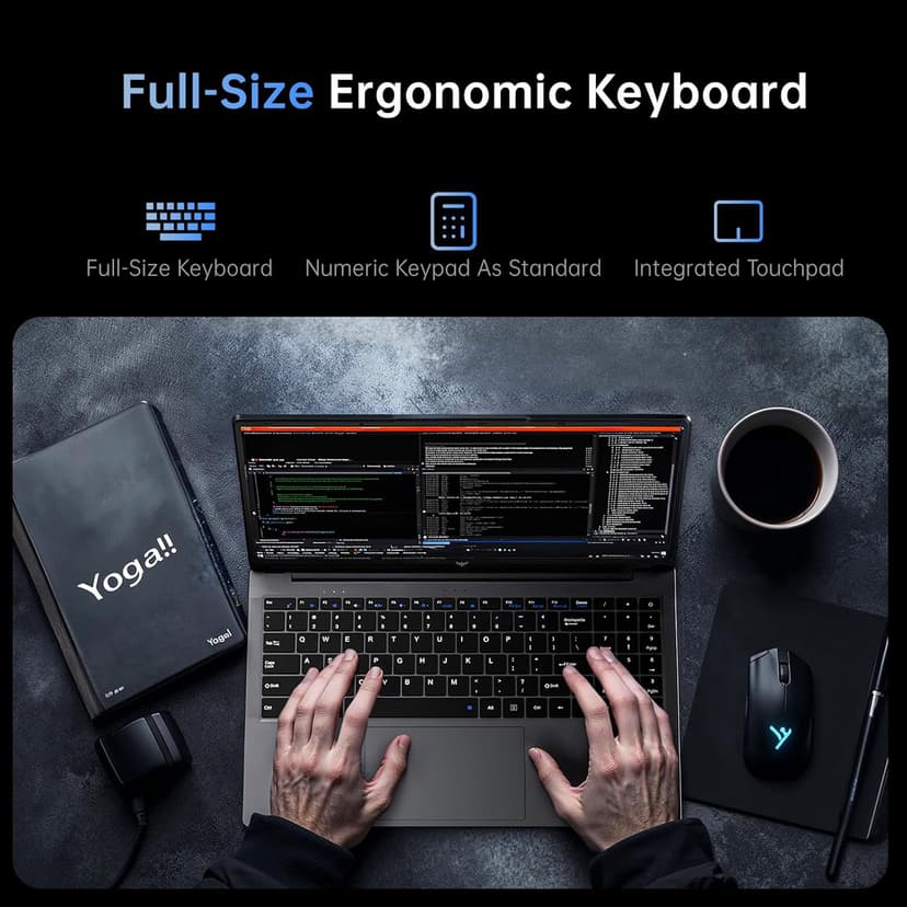 ACEMAGIC 15.6 Inch Laptop with Windows 11, 16GB DDR4 RAM 512GB M.2 2280 SSD,Intel N N97 Quad-Core Processor, WiFi,Bluetooth,Webcam,Portable Laptops Computer for Office Student Business Entertainment