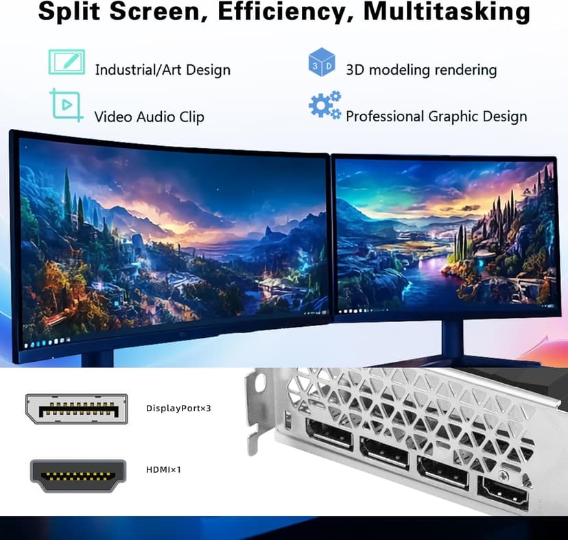 RX 580 Graphics Card 8GB 2048SP GDDR5 256 Bit PC Gaming Video Card 3*DP 1*HDMI PCI Express 3.0 with Freeze Fan Stop for Desktop Computer GPU for Gaming PC