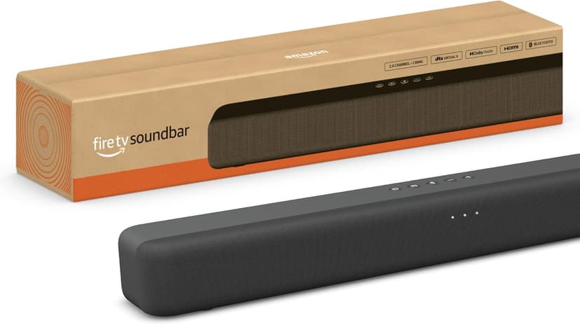 Amazon Fire TV Soundbar (newest model), 2.0 speaker with DTS Virtual:X and Dolby Audio, Bluetooth connectivity